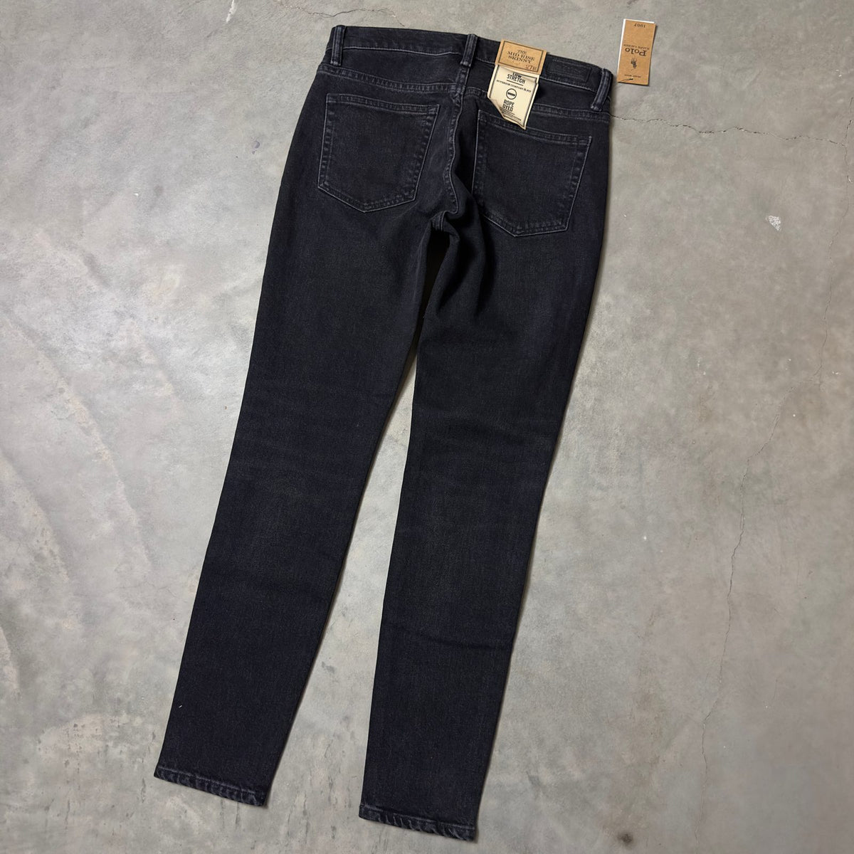 NWT Polo Ralph Lauren Mid Rise Skinny Jeans 27 Black