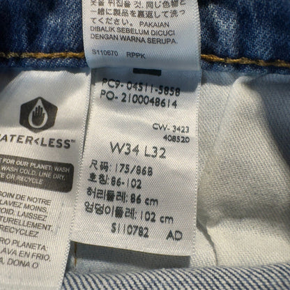 Levi's 511 Slim Fit Jeans Mens 34x32 Light Wash Repaired
