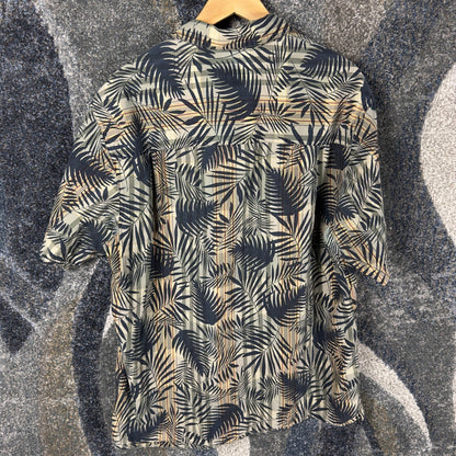 Vintage Chaps Ralph Lauren Hawaiian Shirt Mens L Palm Print