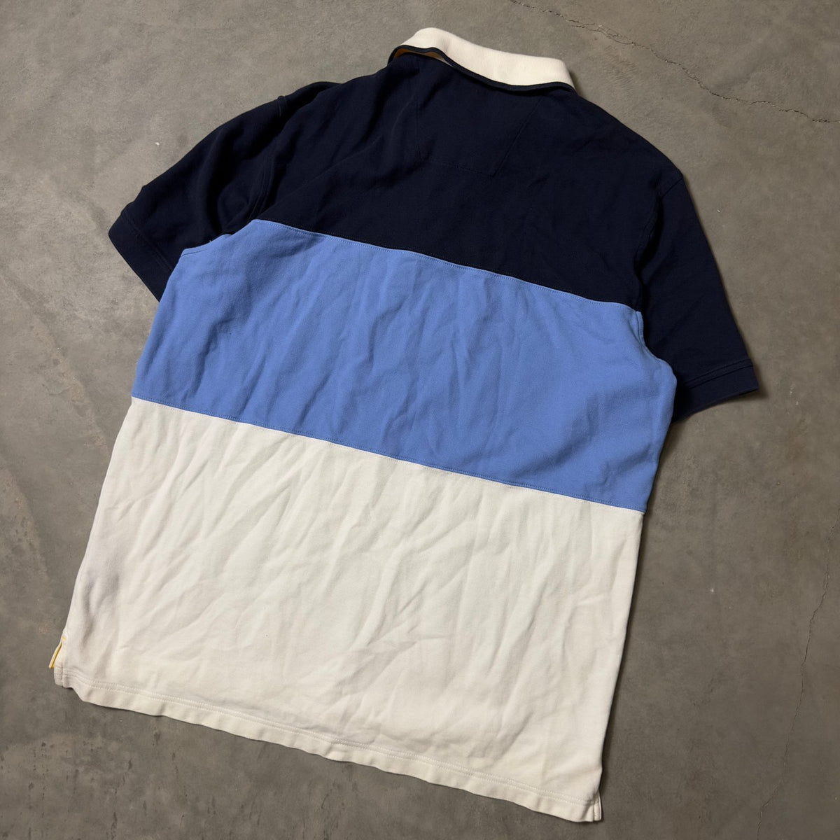 Nautica Colorblock Polo Mens XL Navy Blue White