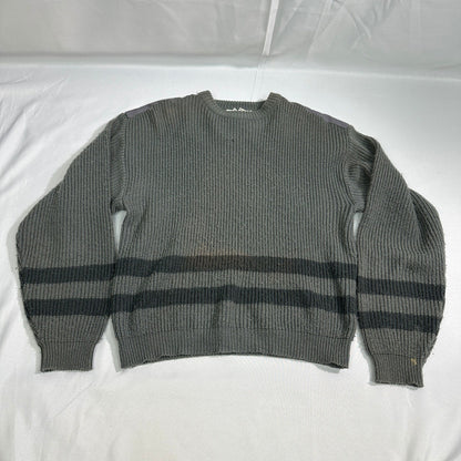 Vintage Richards Road Striped Knit Sweater Mens L Gray