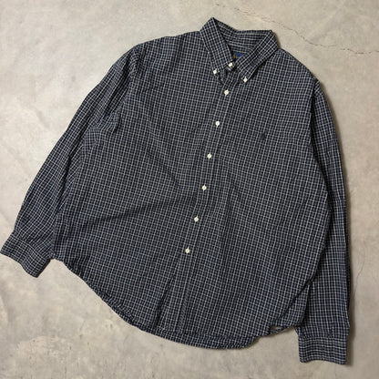 Ralph Lauren Check Shirt Mens XXL Black As Is