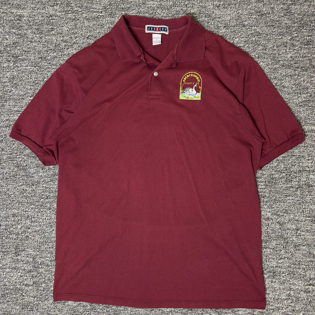 Jerzees Abercrombie Country Inn Polo Mens L Burgundy
