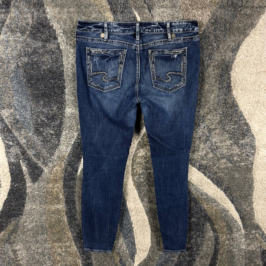 Silver Jeans Co Elyse Skinny Jeans Womens W32 L29 Dark Wash