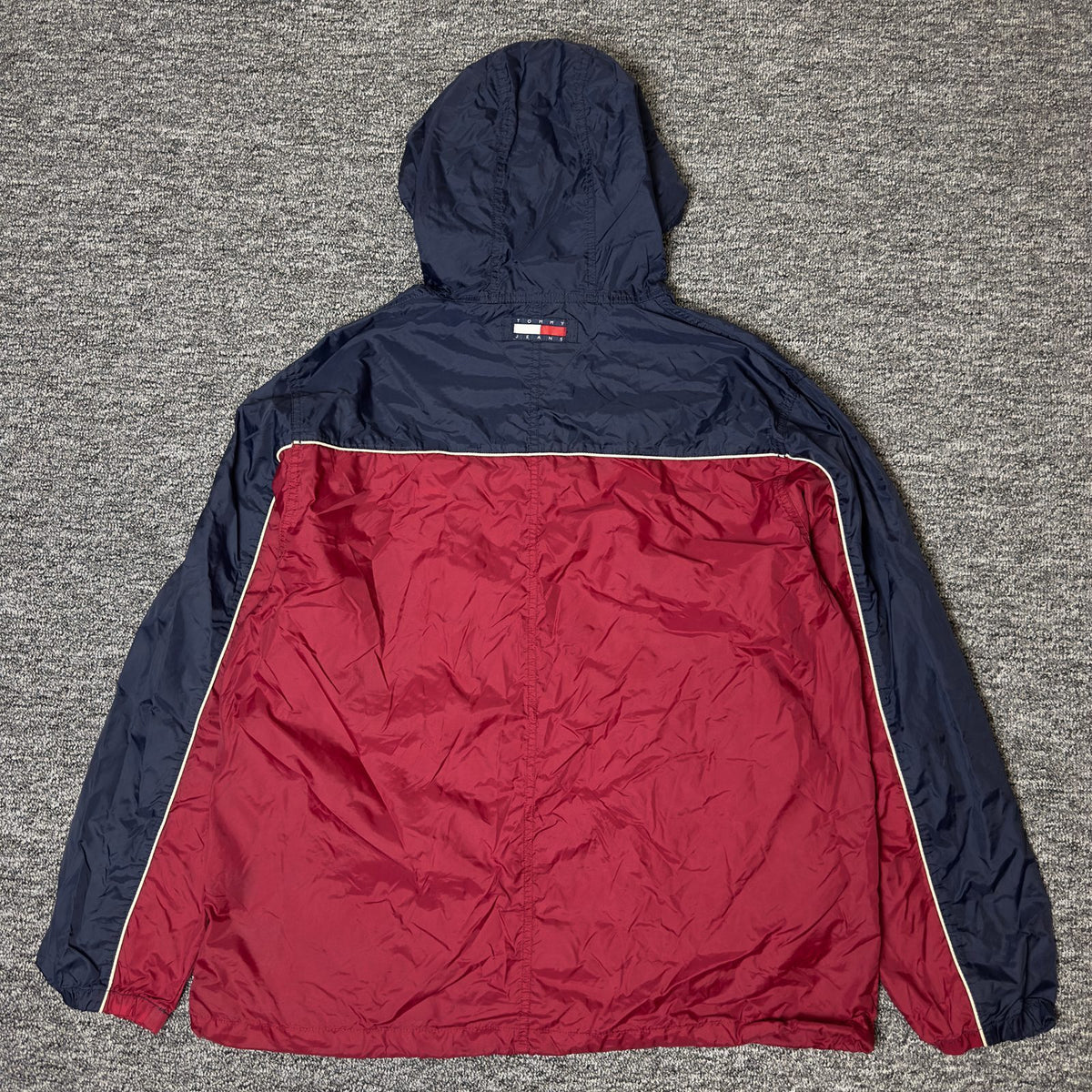 Tommy Jeans Half Zip Anorak Jacket Mens L Navy Red
