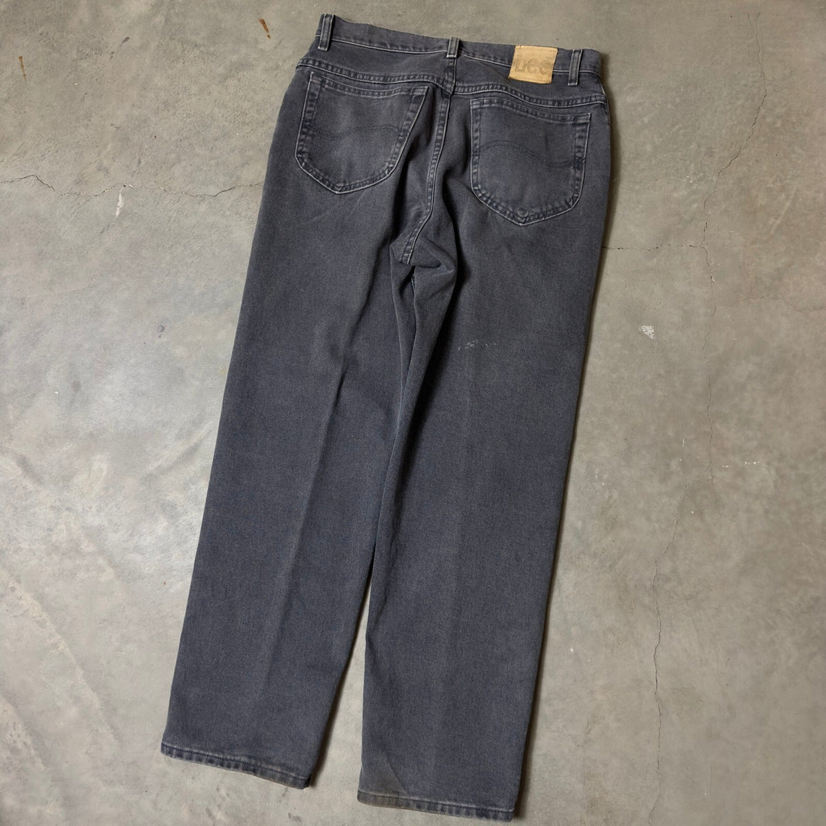 Vintage Lee Straight Leg Jeans Mens 33x30 Black Faded 90s Streetwear Baggy