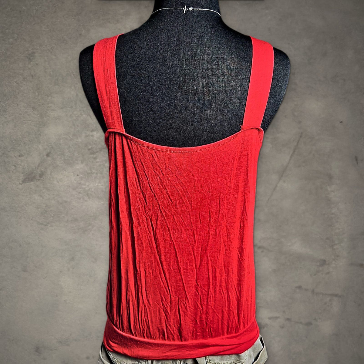 Vanity Beaded Sequin Tank Top Womens XL Red Blouson