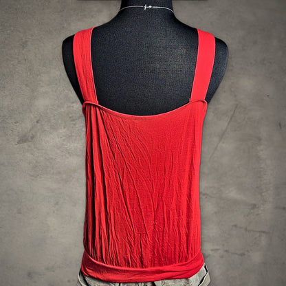Vanity Beaded Sequin Tank Top Womens XL Red Blouson