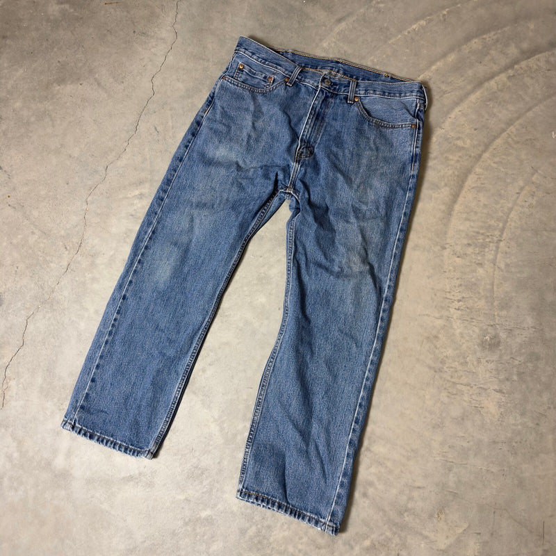 Levi's 505 Regular Fit Jeans Mens 38x29 Blue Baggy Grunge