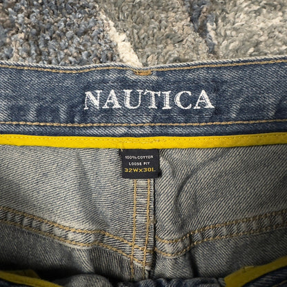 Y2K Nautica Loose Fit Jeans Mens 32x30 Medium Wash Baggy