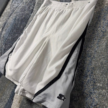 Starter Basketball Shorts Mens L White Mesh Colorblock Retro