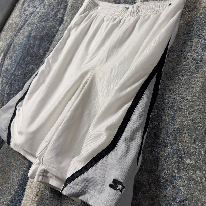Starter Basketball Shorts Mens L White Mesh Colorblock Retro