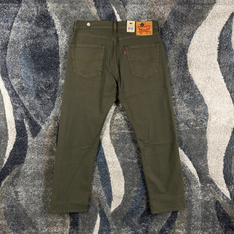 Levis 505 Regular Fit Pants Mens 32x30 Olive Green Eco Ease