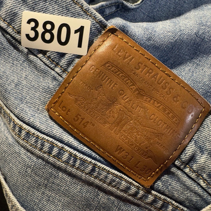Levi's Premium 514 Jeans Mens 31x30 Medium Wash Worn In