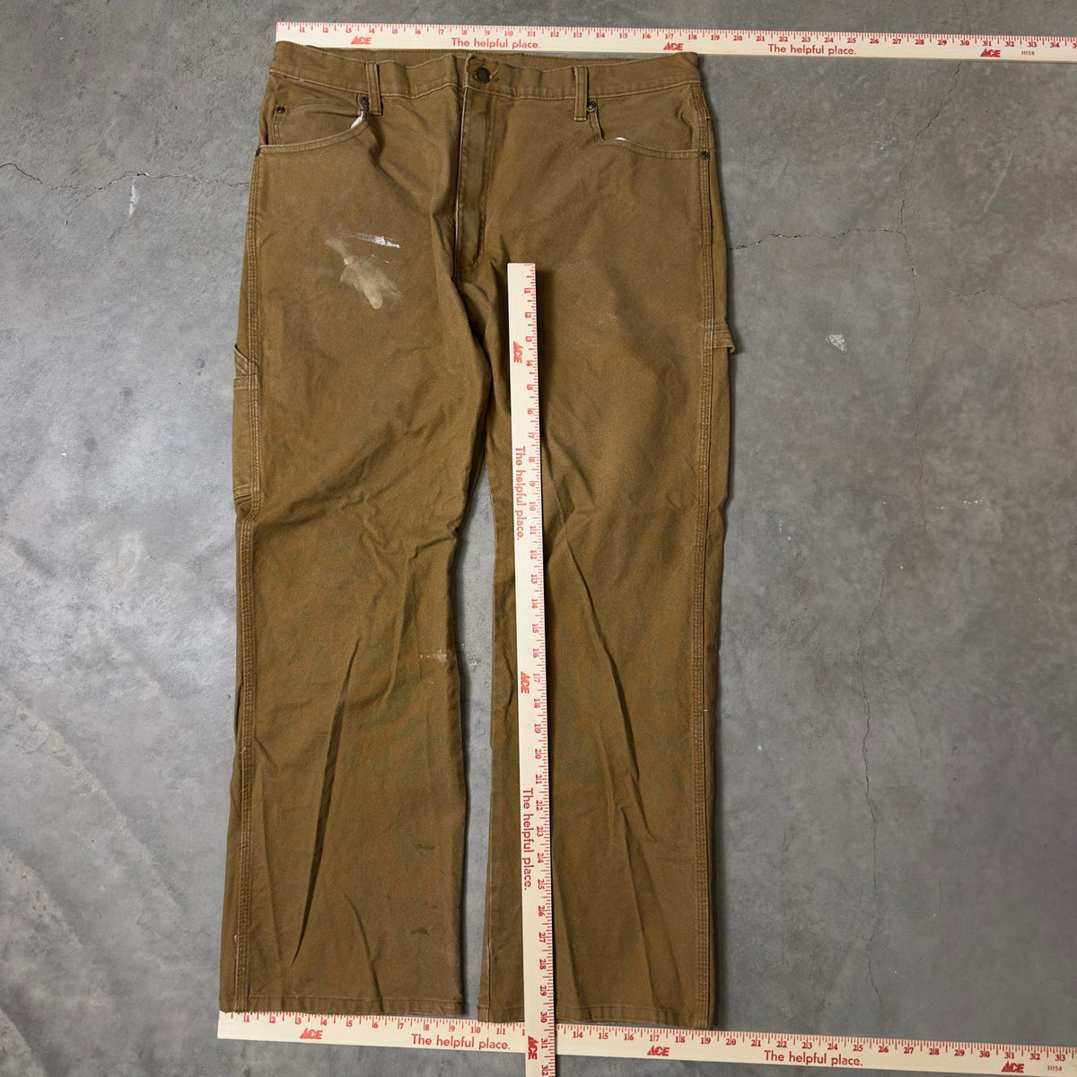 Dickies Carpenter Pants Mens 36x30 Brown Stretch