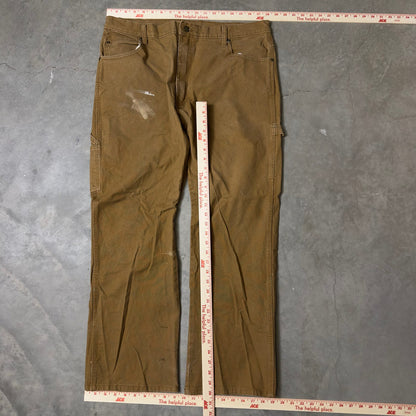 Dickies Carpenter Pants Mens 36x30 Brown Stretch