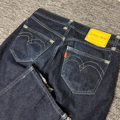 Levi's Red Jeans W25 L30 Dark Wash Straight Baggy Grunge