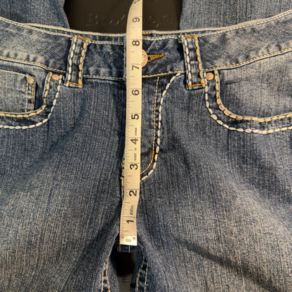 Y2K V.S.H. Jeans Capri Pants Womens 4 Blue Contrast Stitch
