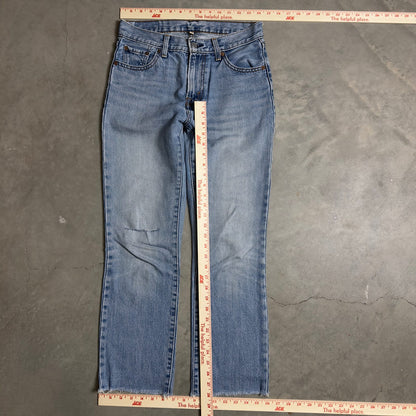 Levi's Premium Cropped Jeans Womens 26 Light Wash Raw Hem