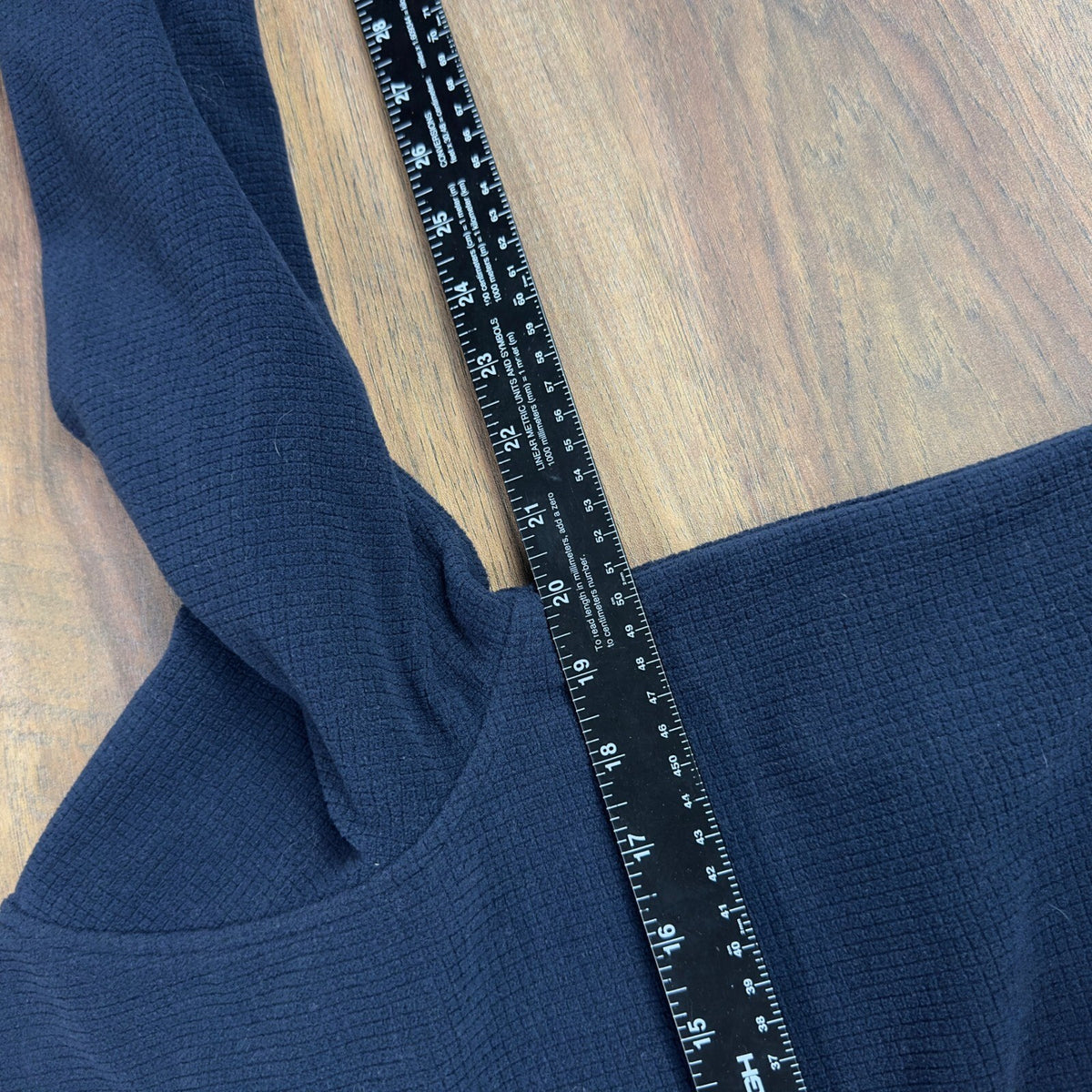 Starter Quarter Zip Pullover Navy Blue Grid Fleece Mock Neck