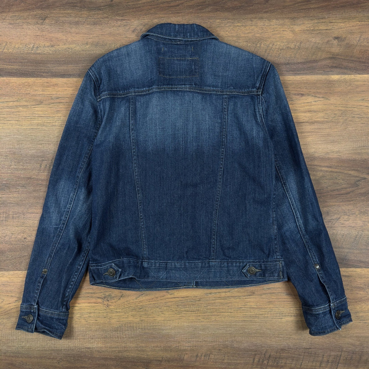 Eddie Bauer Denim Trucker Jacket Womens M Dark Wash Blue