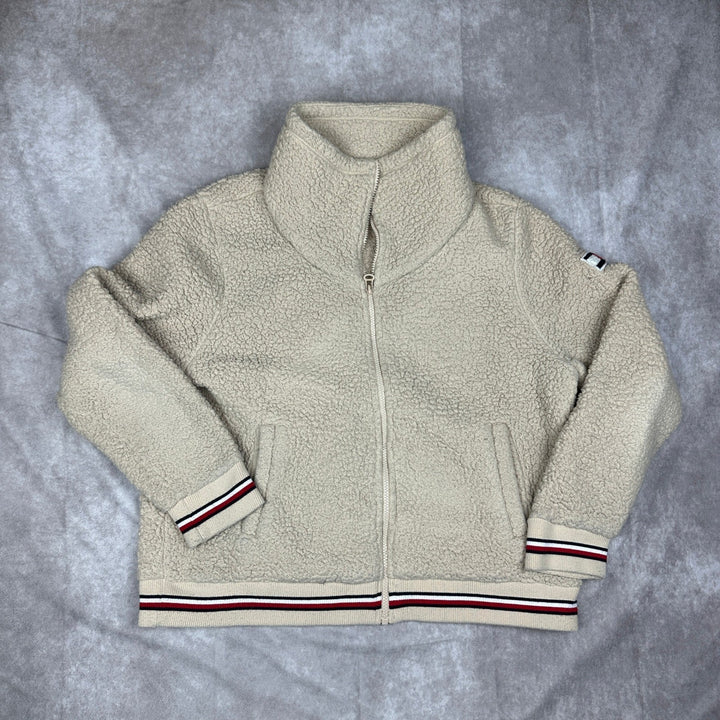 Tommy Hilfiger Sherpa Fleece Jacket Mens L Tan Cream