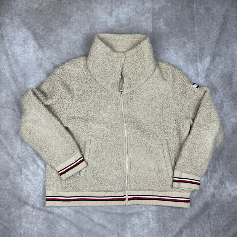 Tommy Hilfiger Sherpa Fleece Jacket Mens L Tan Cream