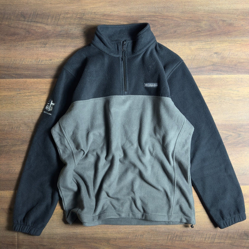 Columbia Quarter Zip Fleece Pullover Mens XL Black Grey