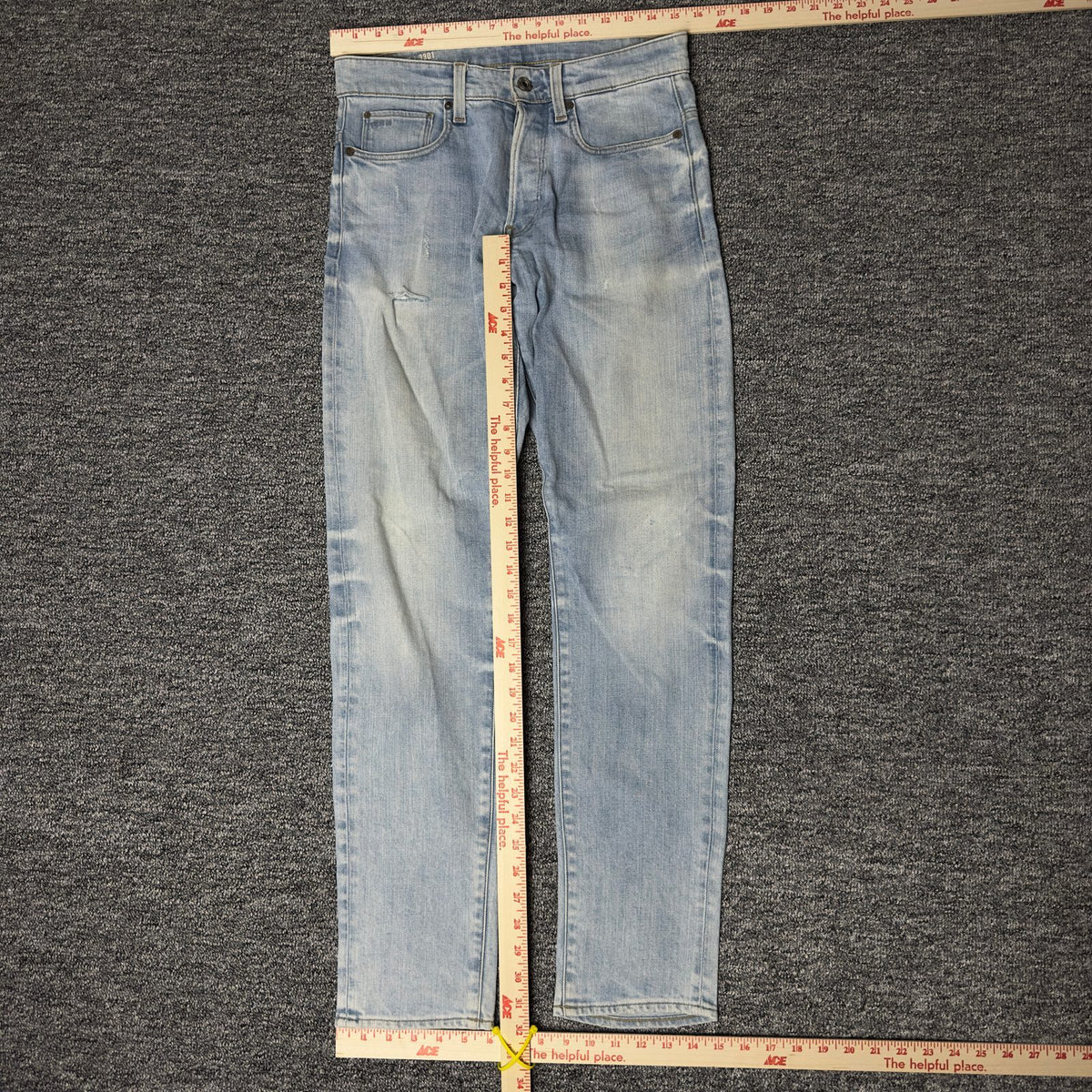 G-Star Raw 3301 Tapered Jeans Mens 30x32 Light Wash Skater