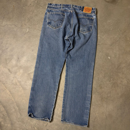 Levi's 501 Button Fly Jeans Mens 38x34 Medium Wash Faded