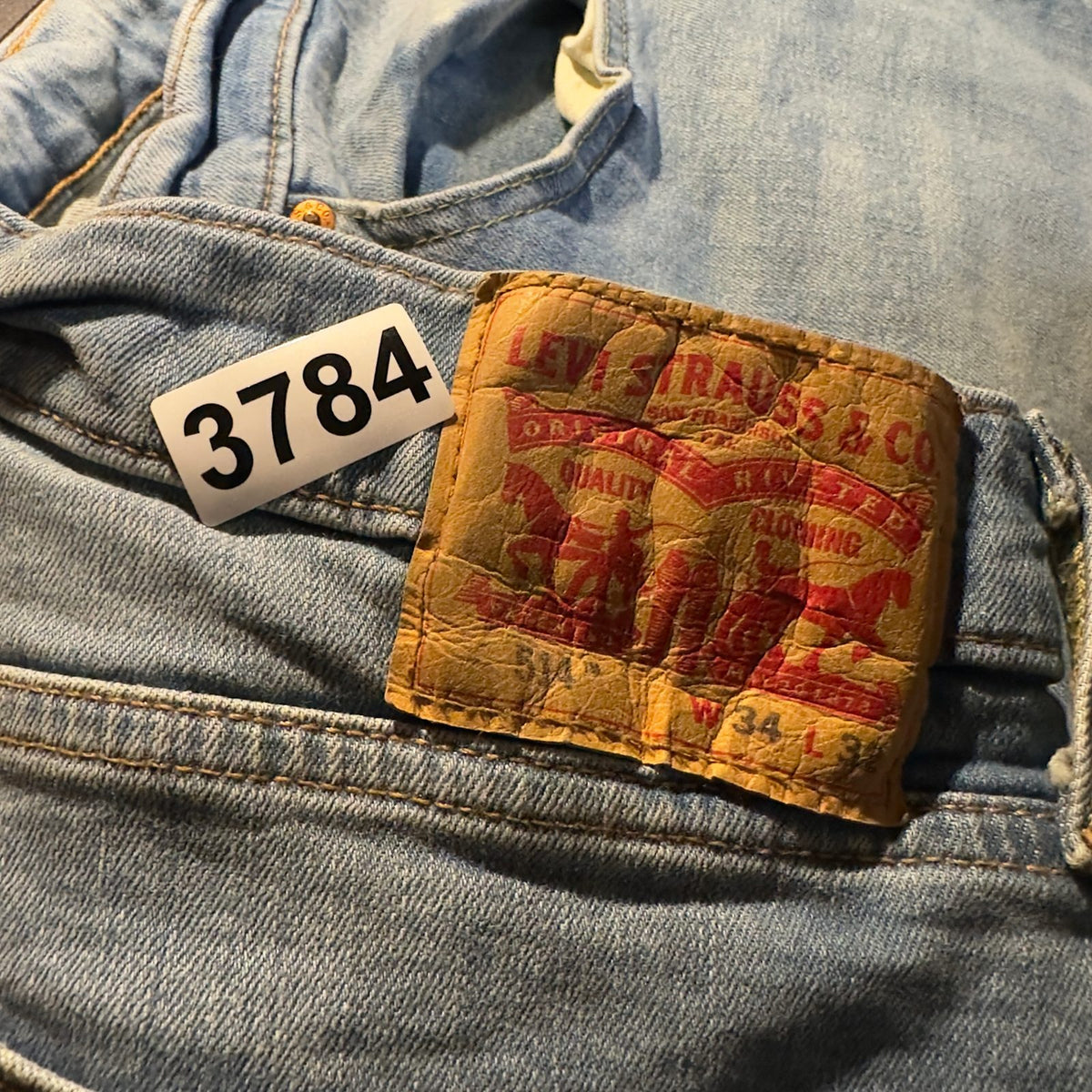 Levi's Straight Leg Jeans Mens 34x32 Light Wash Red Tab