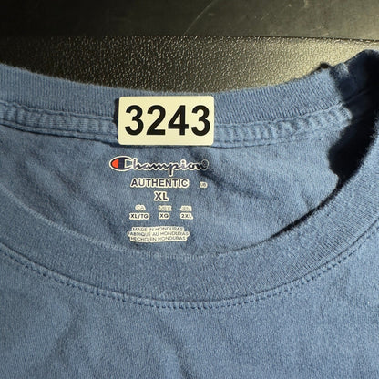 Champion Authentic T-Shirt Men XL Navy Blue Embroidered Logo