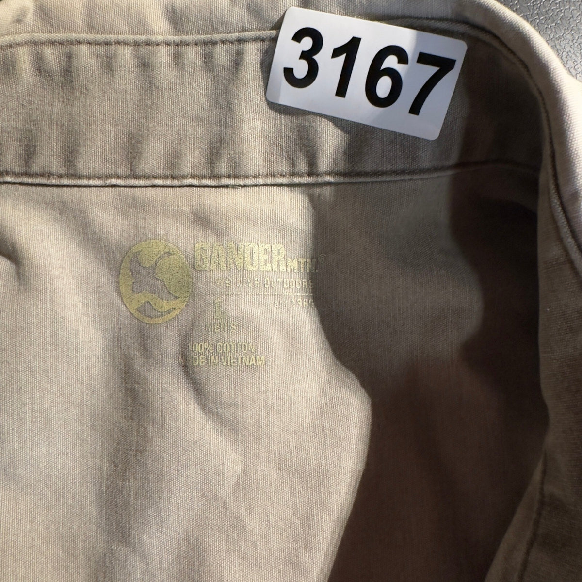 Gander Mountain Button Down Shirt Mens Large Khaki Gorpcore