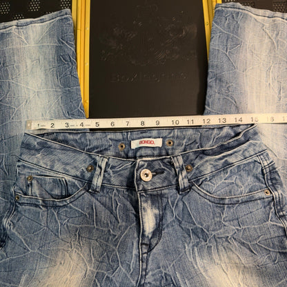 Vintage Bongo Distressed Crinkle Wash Capris Womens 5 Y2K