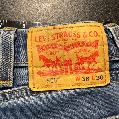 Levi's 505 Regular Fit Jeans Mens 38x30 Baggy Straight