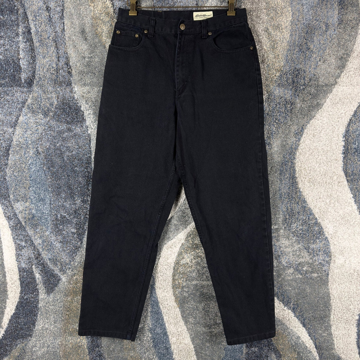 Vintage Eddie Bauer Straight Jeans Womens 12 Black High Rise