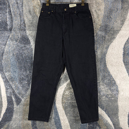 Vintage Eddie Bauer Straight Jeans Womens 12 Black High Rise