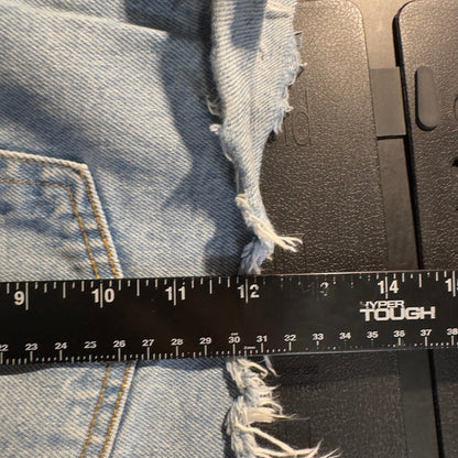 Levi's 501 High Rise Shorts Womens 25 Light Blue Distressed