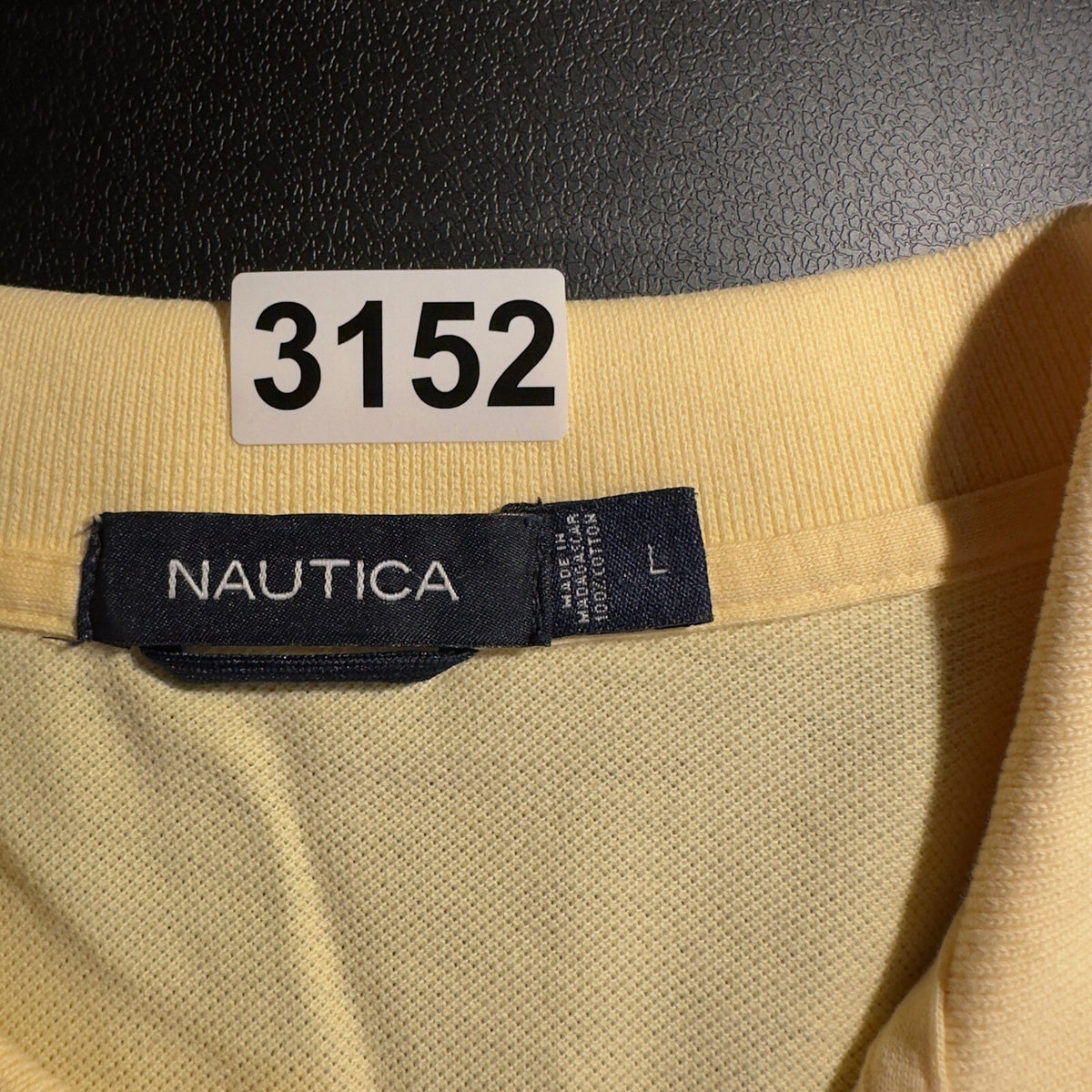Nautica Polo Shirt Mens L Yellow Short Sleeve Pique