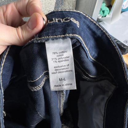 Y2K Maurices Skinny Jeans Womens 31x29 Dark Wash Embroidered