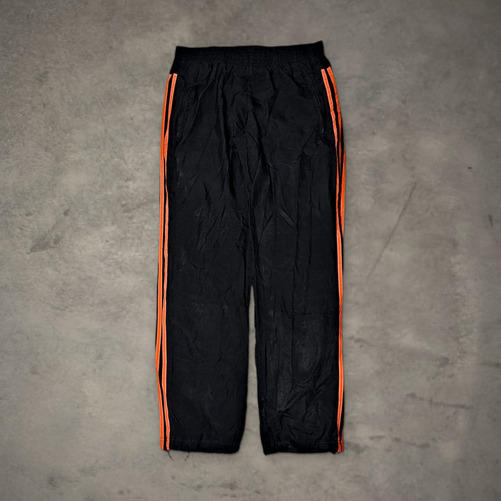 Adidas Track Pants Mens S Black Orange Stripe Windbreaker