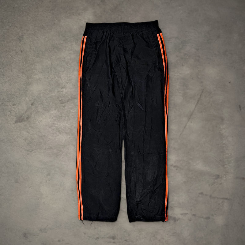 Adidas Track Pants Mens S Black Orange Stripe Windbreaker
