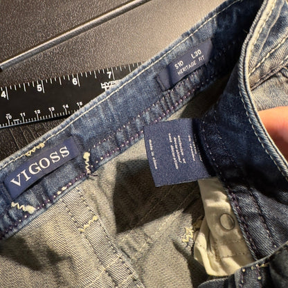 Vigoss Heritage Straight Jeans Womens 10 Blue Embellished