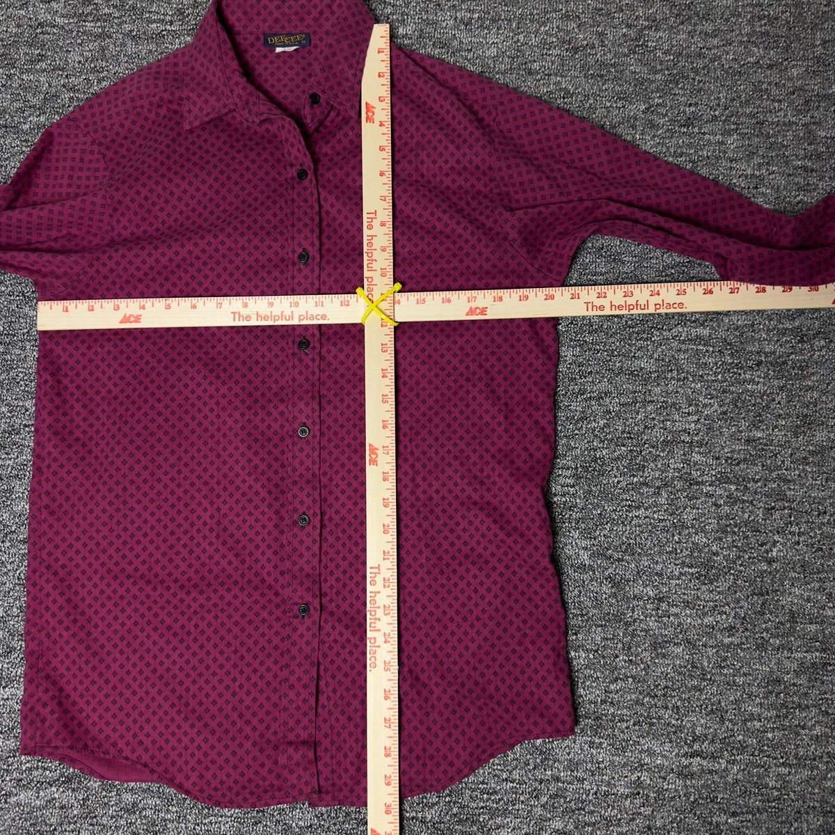 Dee Cee Medallion Print Shirt Mens M Burgundy Casual