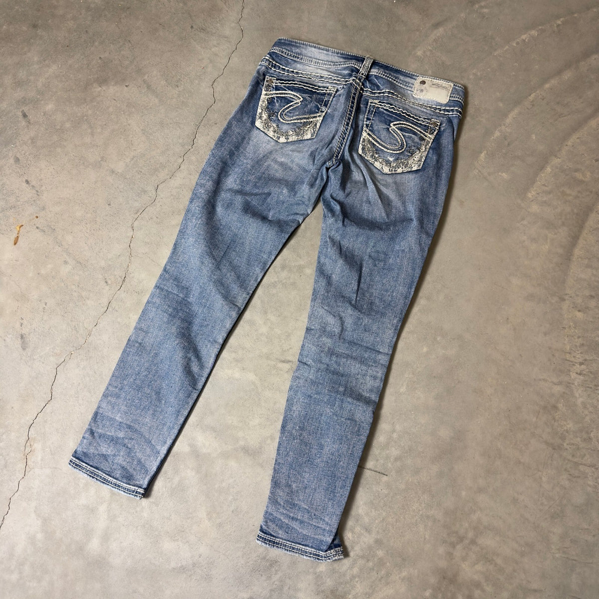 Y2K Silver Jeans Aiko Skinny Jeans Womens 29x29 Light Wash