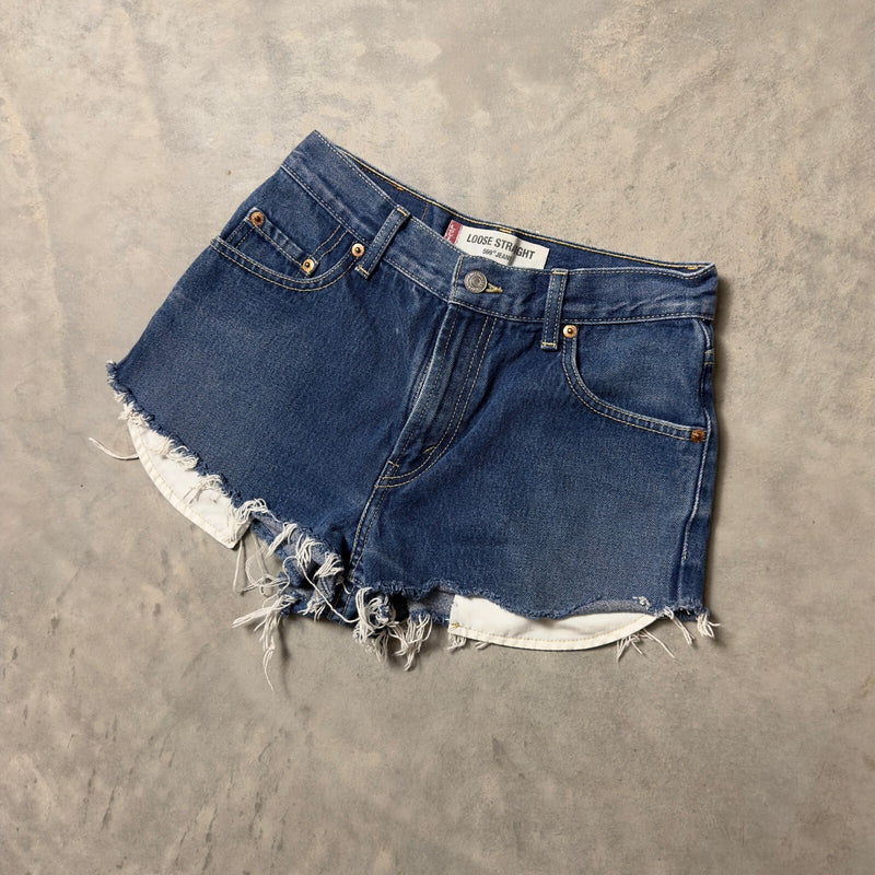 Vintage Levis 569 Loose Straight Shorts Women 14R Blue Y2K