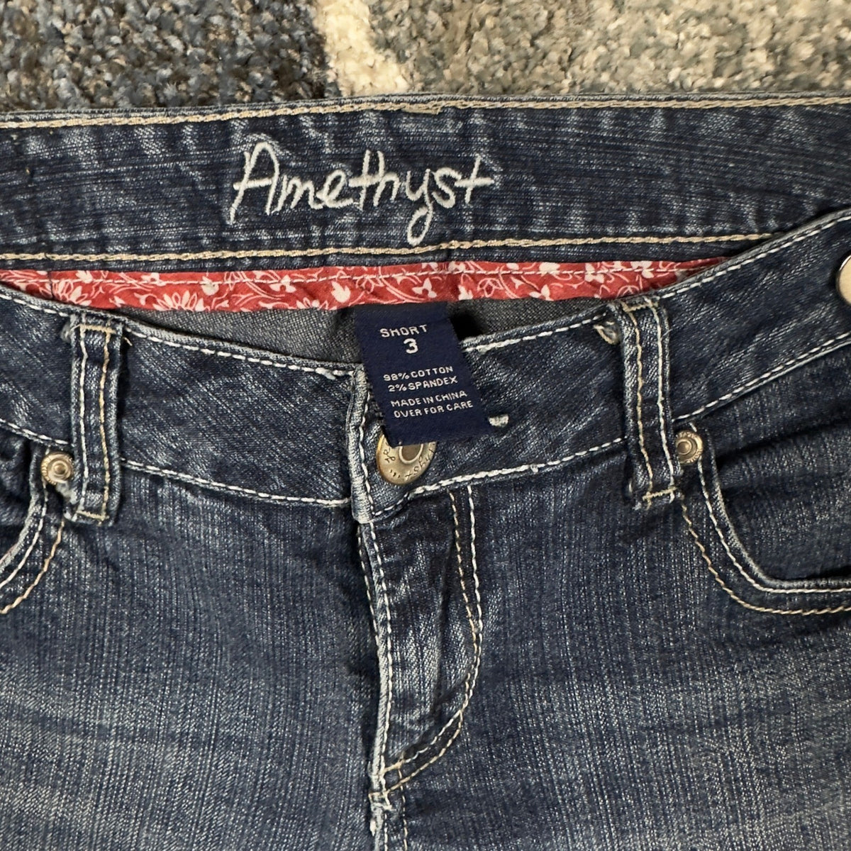 Y2K Amethyst Bootcut Jeans Womens 3 Dark Wash Embellished