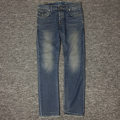 G-Star Raw Morris Low Straight Jeans Mens 30x32 Blue Faded