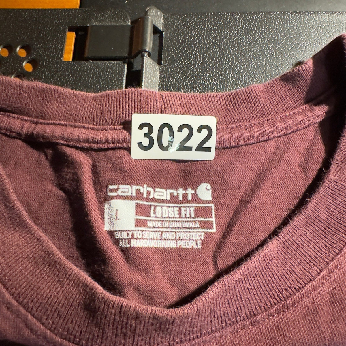 Carhartt Pocket T-Shirt Mens L Burgundy Loose Fit Workwear