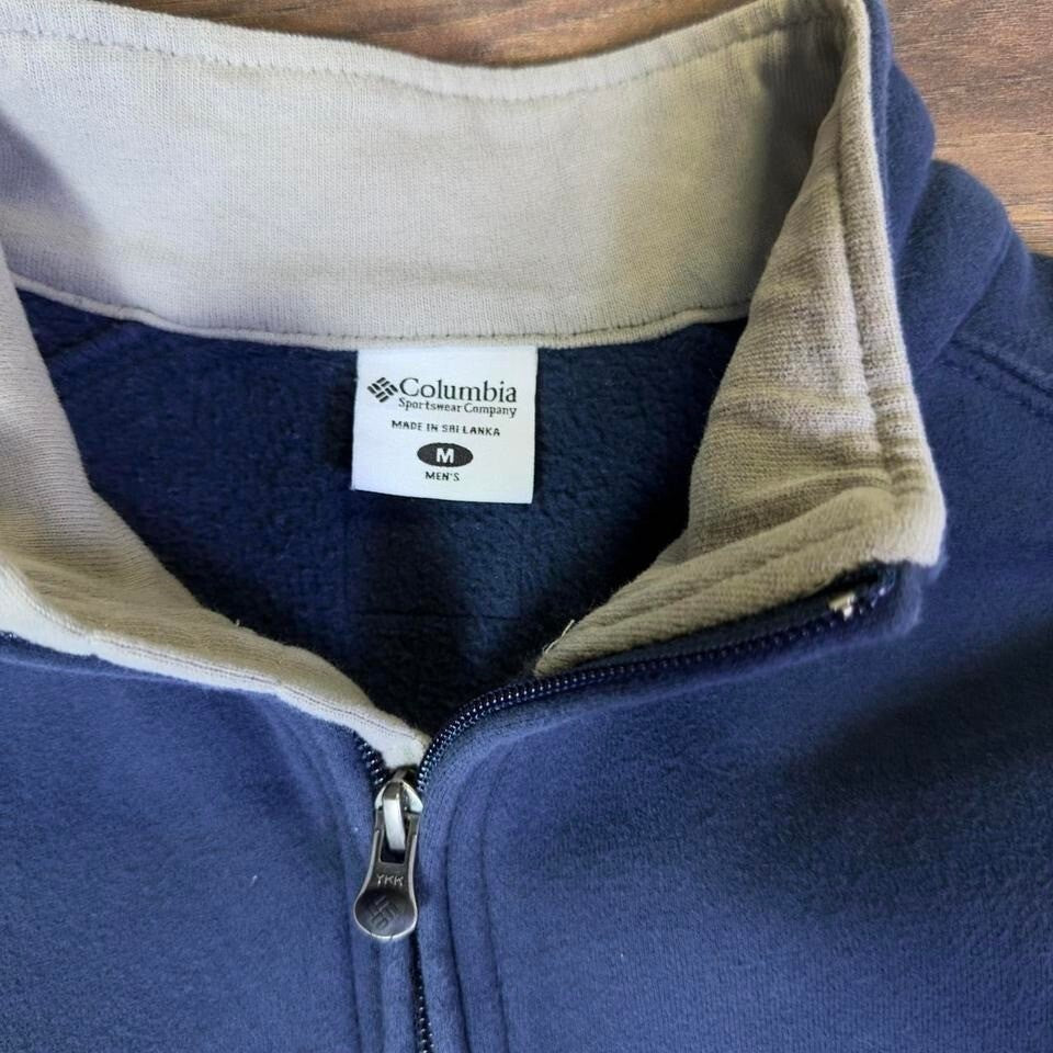 Columbia Quarter Zip Sweatshirt Mens M Navy